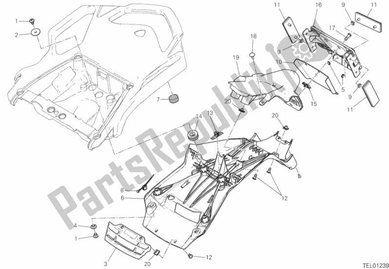 Toutes les pièces pour le Support De Plaque du Ducati Multistrada 1260 Enduro Touring USA 2019